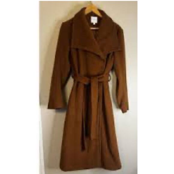 Cyrus Belted Wrap coat knit brown size small - Picture 6 of 14